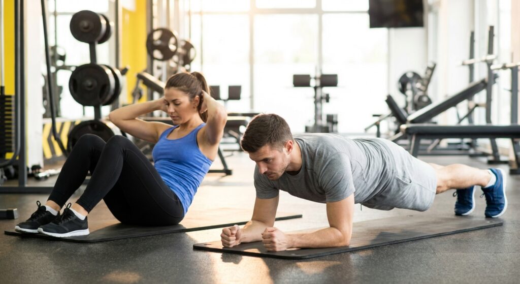 Sit-ups och plankan
